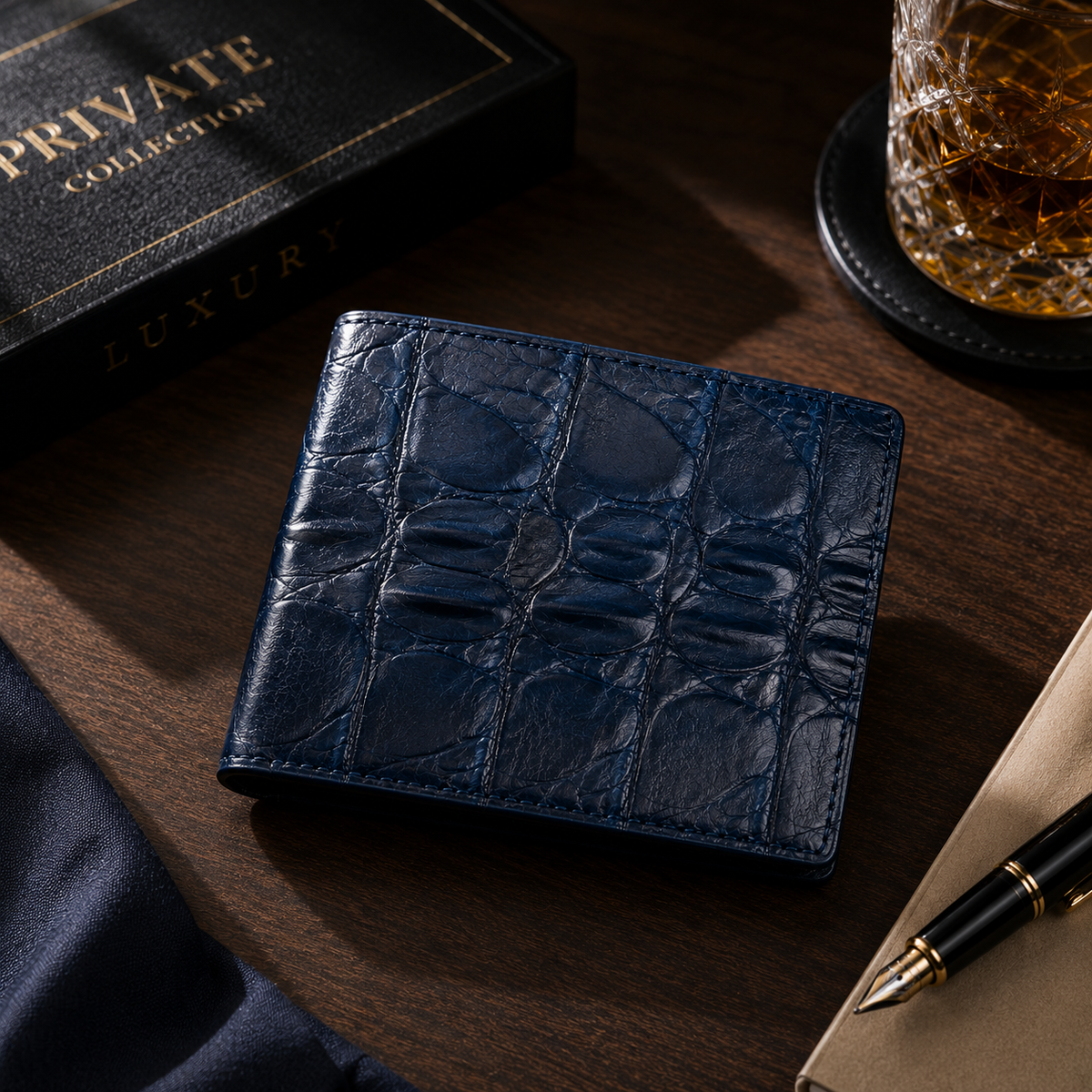 The Monarch Crocodile Bifold Wallet