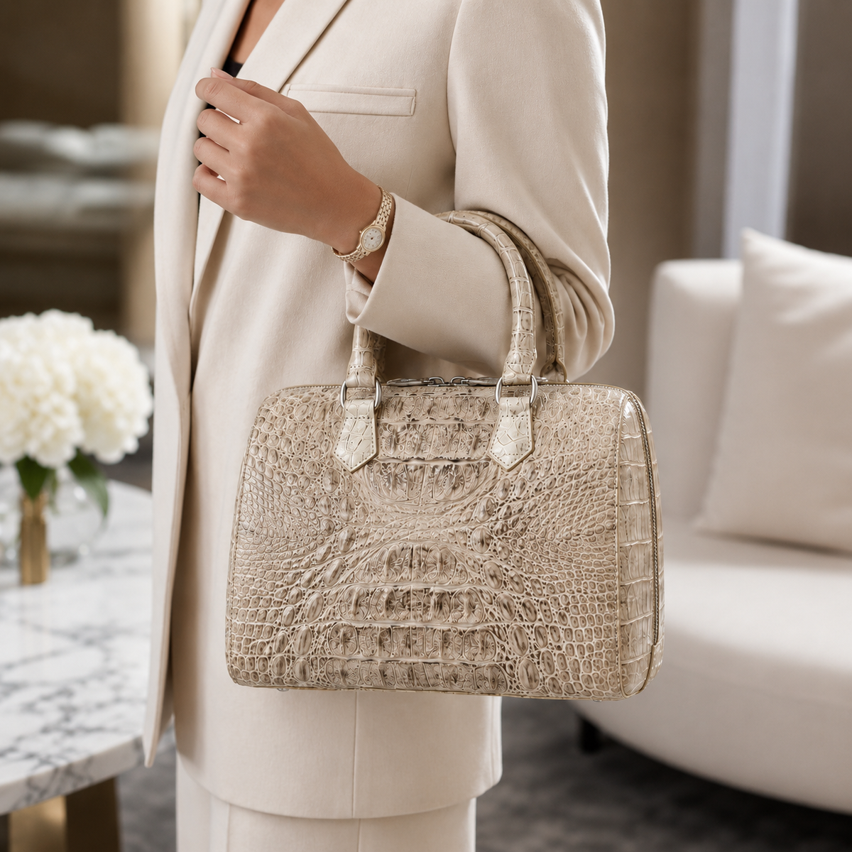 The Victoria Nile Crocodile Satchel