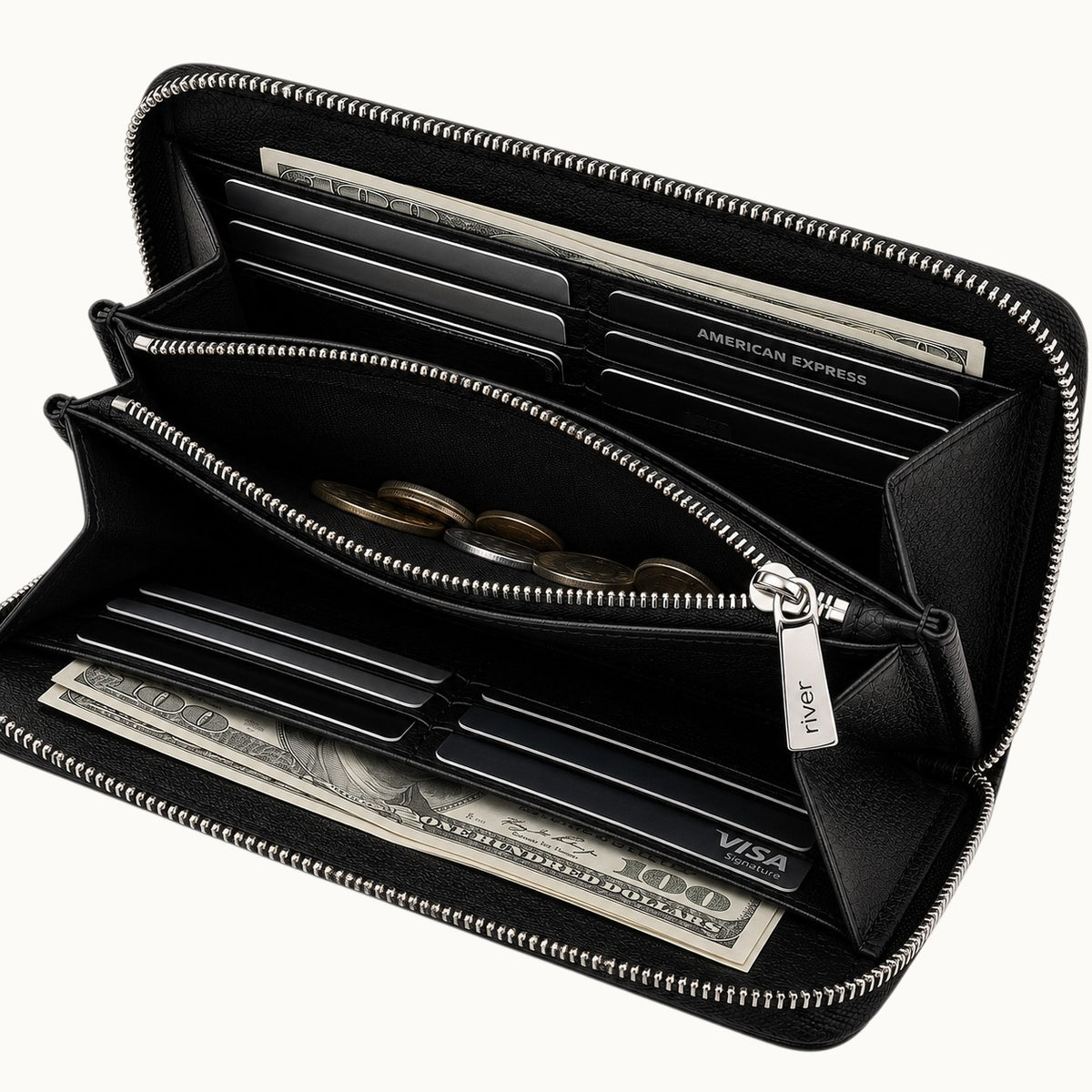 The Windsor Crocodile Zip Wallet